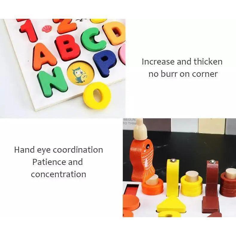 Premium Alphabet and Numbers Magnetic Educational Wooden Toys ( 6 in1) Duoowlsstore.com