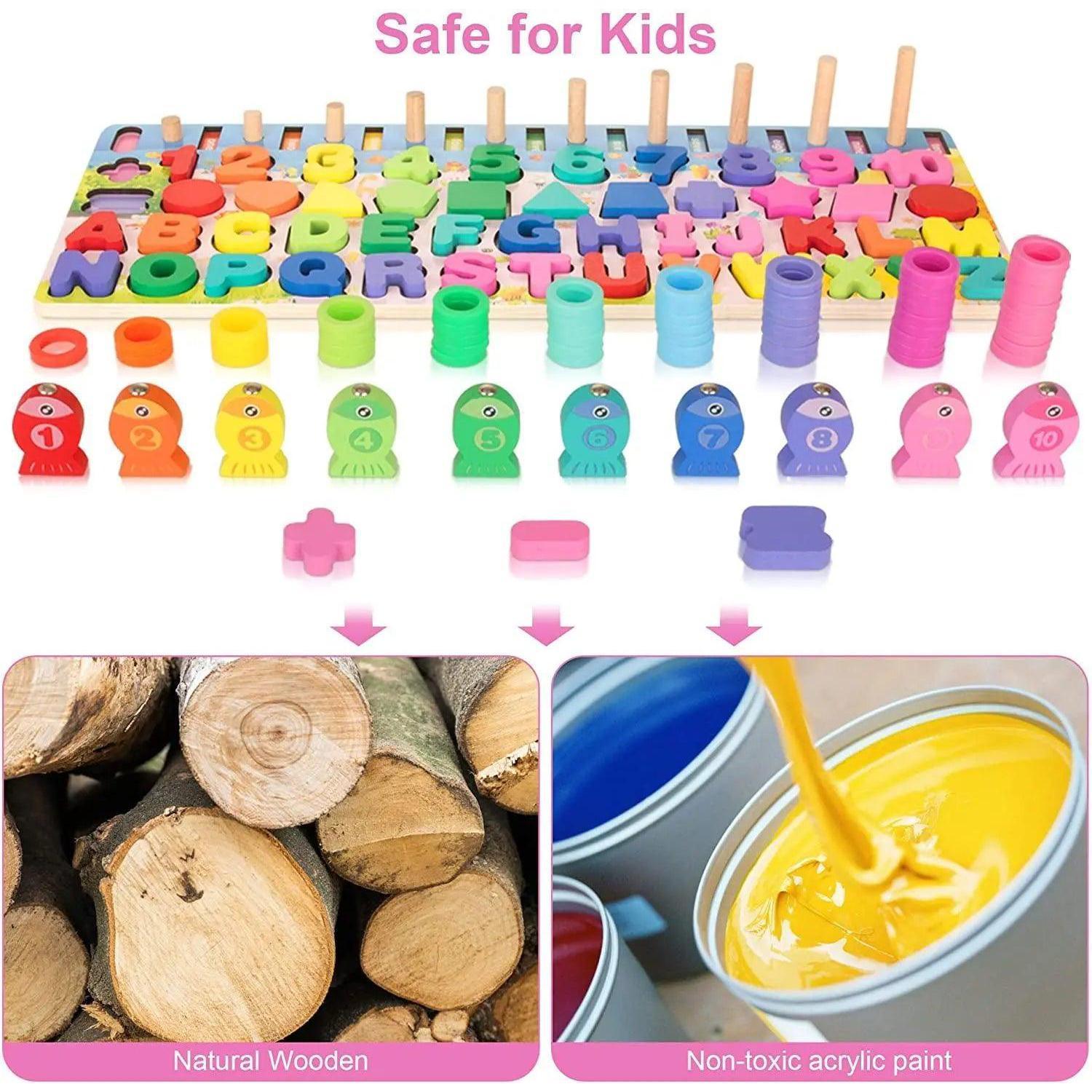 Premium Alphabet and Numbers Magnetic Educational Wooden Toys ( 6 in1) Duoowlsstore.com